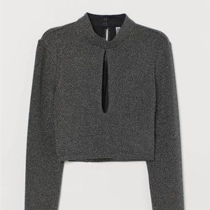 H&M Glitter Crop Top Size Medium